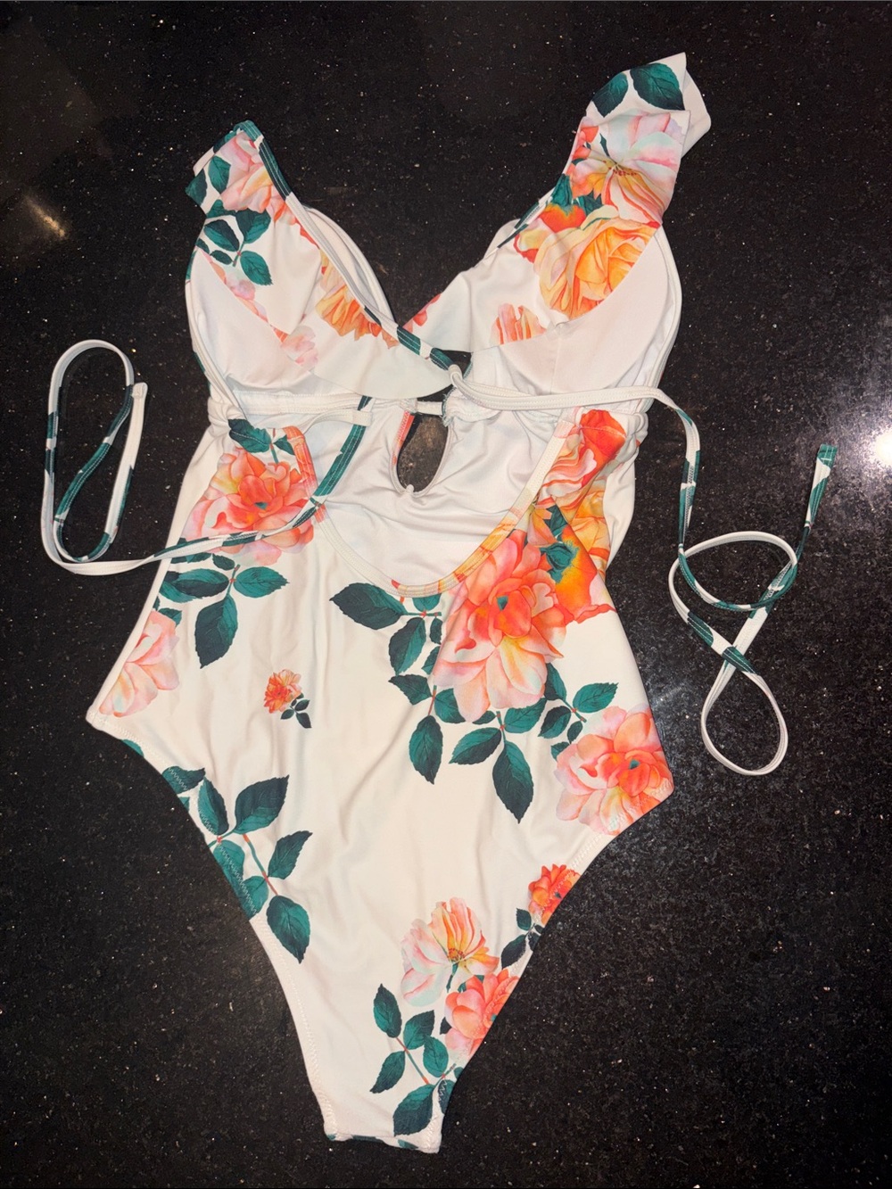 Cupshe White Floral Ruffled One-Piece Swimsuit - Picture 3 of 6